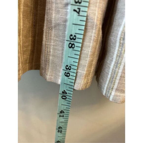 NWT Linda Anderson Boho stripe linen blend lagom shirt Midi dress sz M - Picture 8 of 8